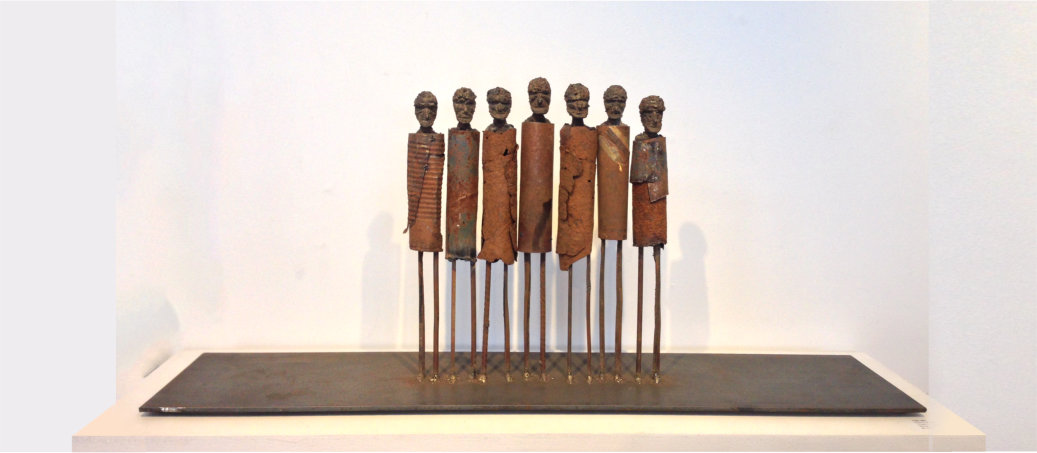 Coprinus Seven - steel scupture and junk art by Tony O'Keefe, Queenstown New Zealand