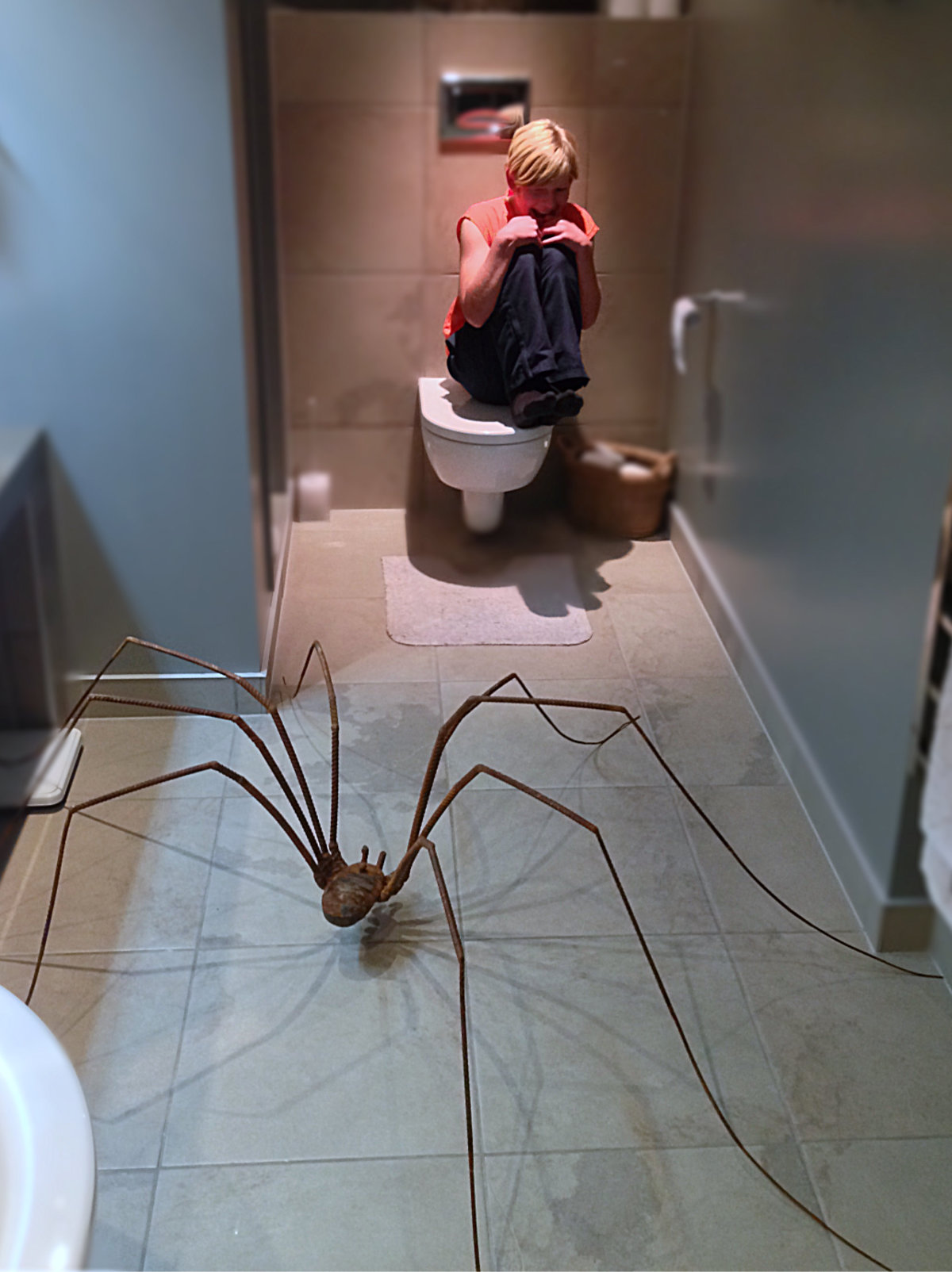 Opiliones. Steel sculpture by Tony O'Keefe. Queenstown artist.