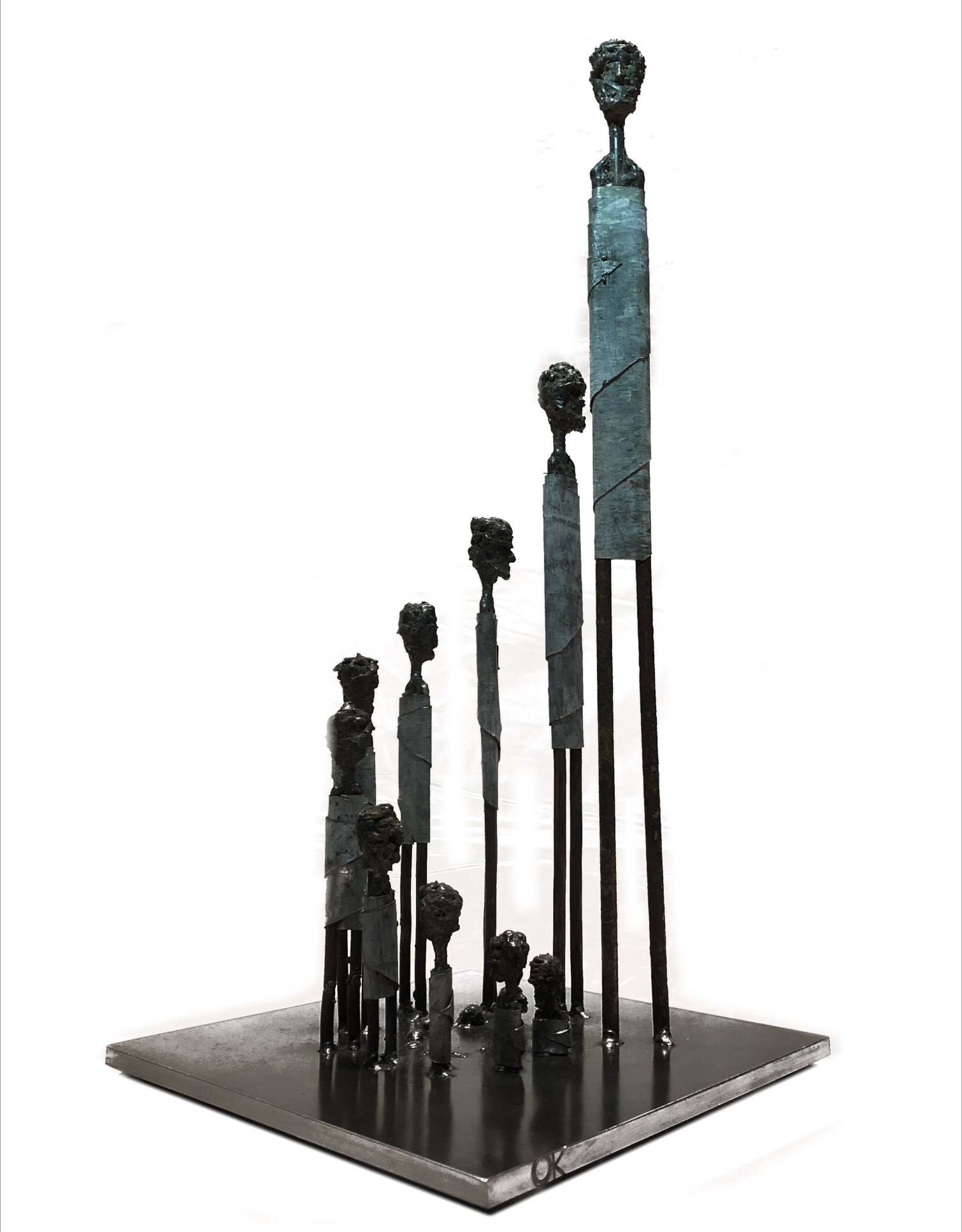 Steel sculpture by Tony O'Keefe. New Zealand artist. Made of recycled steel.