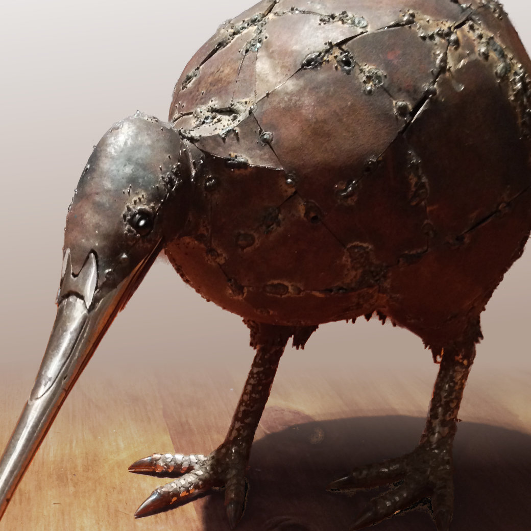 Steel sculpture of kiwi by Tony O'Keefe, Queenstown New Zealand