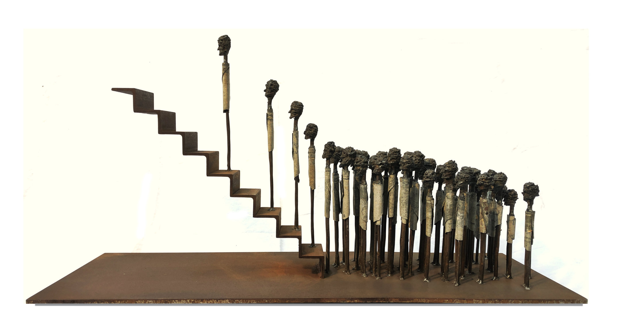 Upgrade. Steel sculpture by Tony O'Keefe. New Zealand artist.