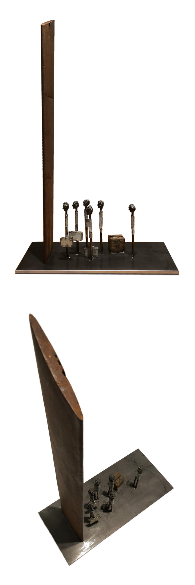 The Firm. Steel sculpture by Tony O'Keefe. New Zealand artist.